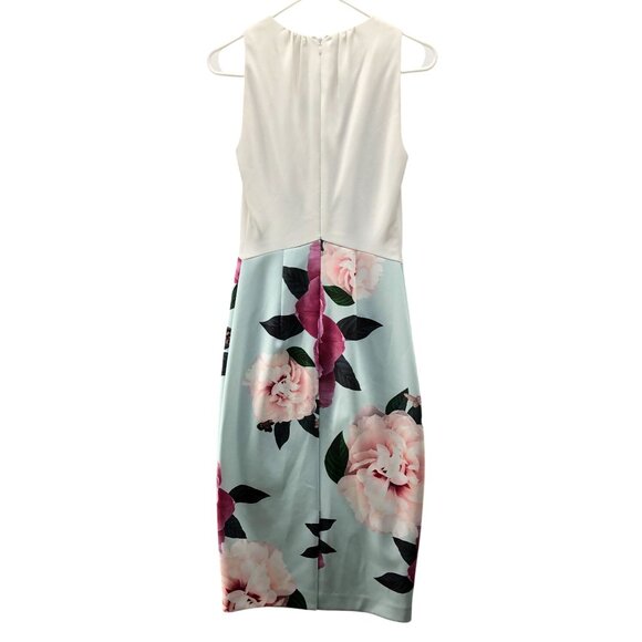 Ted Baker Annile Magnificent Floral Bodycon Dress Size 2 (0) Sleeveless White - Picture 2 of 13